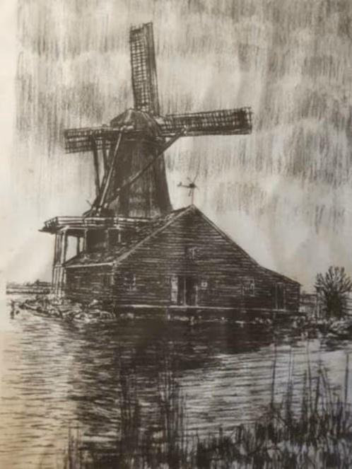 litho Frans Room Verfmolen de Kat Wormerveer Zaandam 2 /100, Antiek en Kunst, Kunst | Litho's en Zeefdrukken, Ophalen