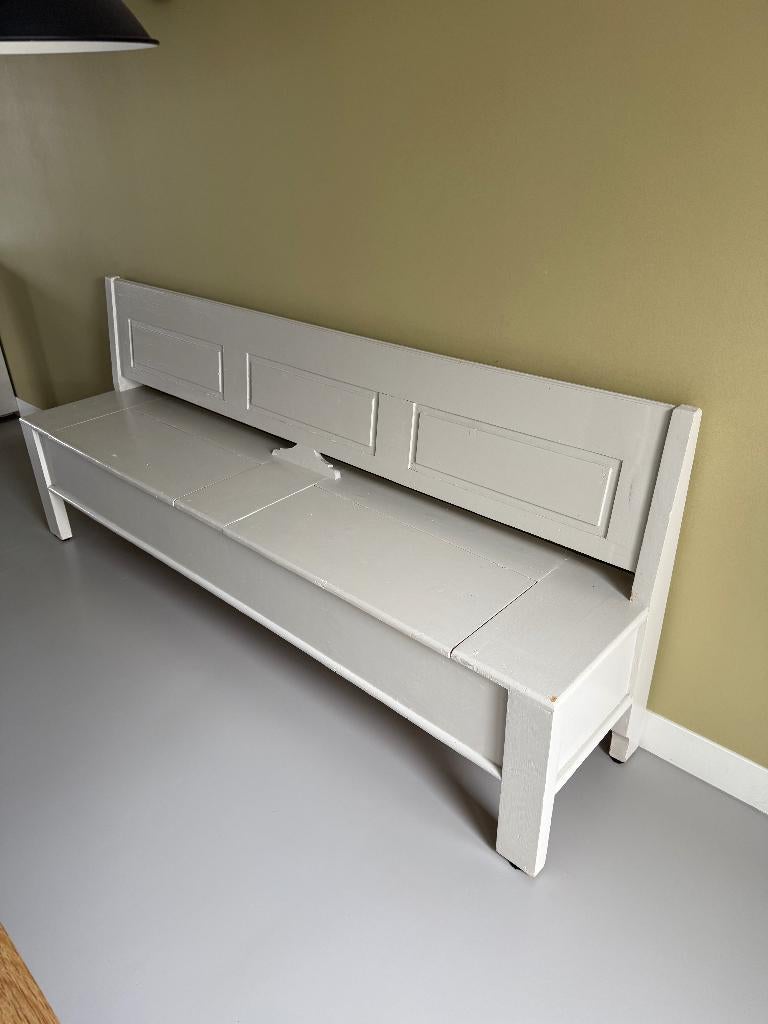 Klepbank/ eetkamerbankje 220 cm breed, Ophalen, Gebruikt, Minder dan 75 cm, Rechte bank