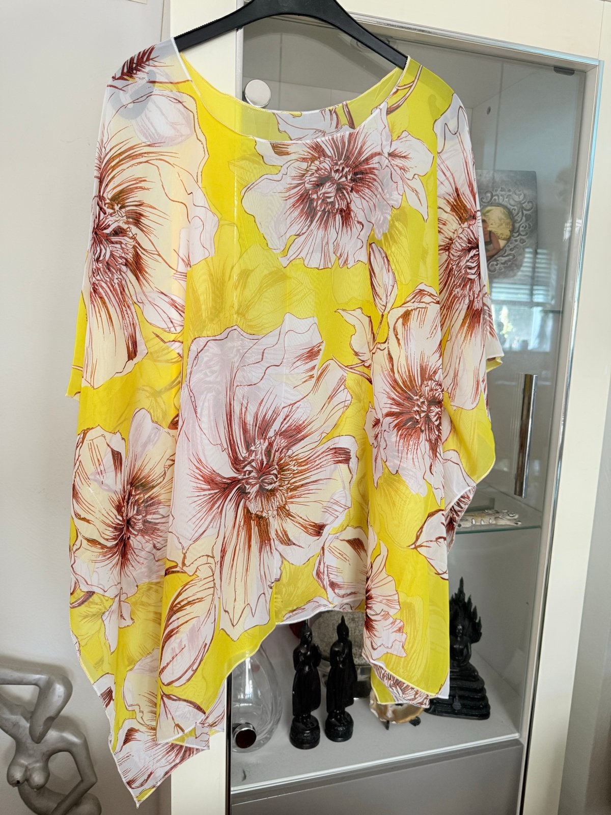 Nieuwe Poncho Tuniek - One Size (tot maat 56), Ophalen of Verzenden, Nieuw, Geel, Blouse of Tuniek
