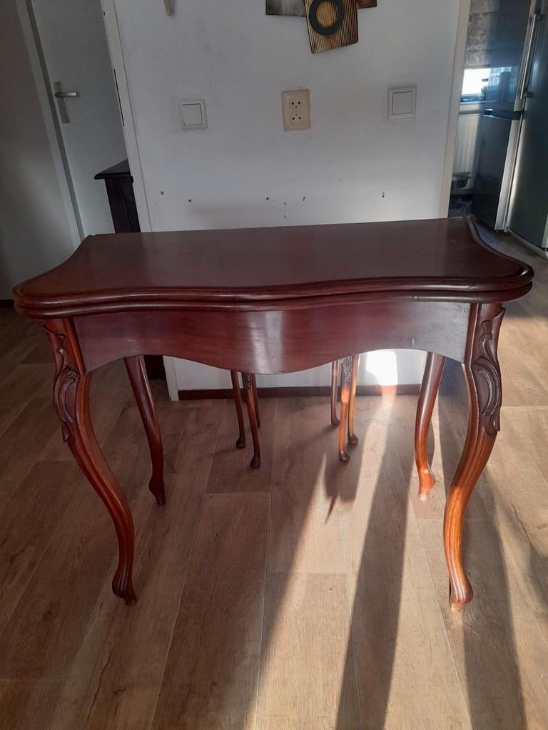 Oude sidetable met uitklapbaar blad, Huis en Inrichting, Ophalen