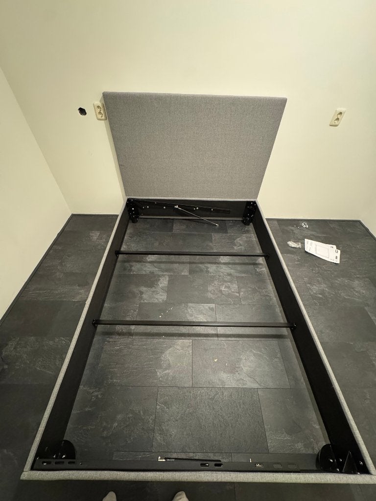 Boxspring met opbergruimte (140x200), Ophalen, Tweepersoons, 140 cm, Zo goed als nieuw