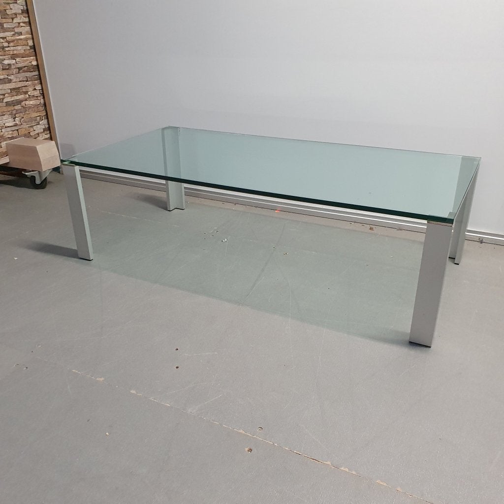 Lourens Fischer glazen salontafel  - 140x70 cm, Huis en Inrichting, Niet ingevuld, Gebruikt, Niet ingevuld, Niet ingevuld