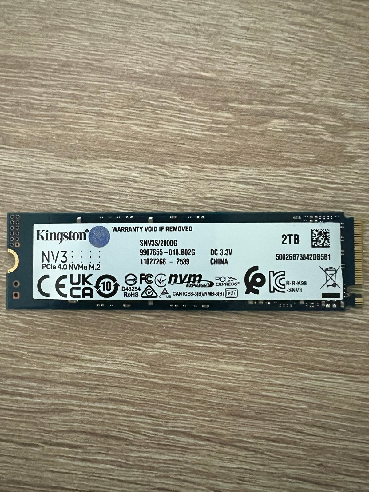 Kingston NV3S 2TB PCIe 4.0 NVMe M.2 SSD, Computers en Software, Harde schijven, Intern, Server, SSD, Ophalen of Verzenden