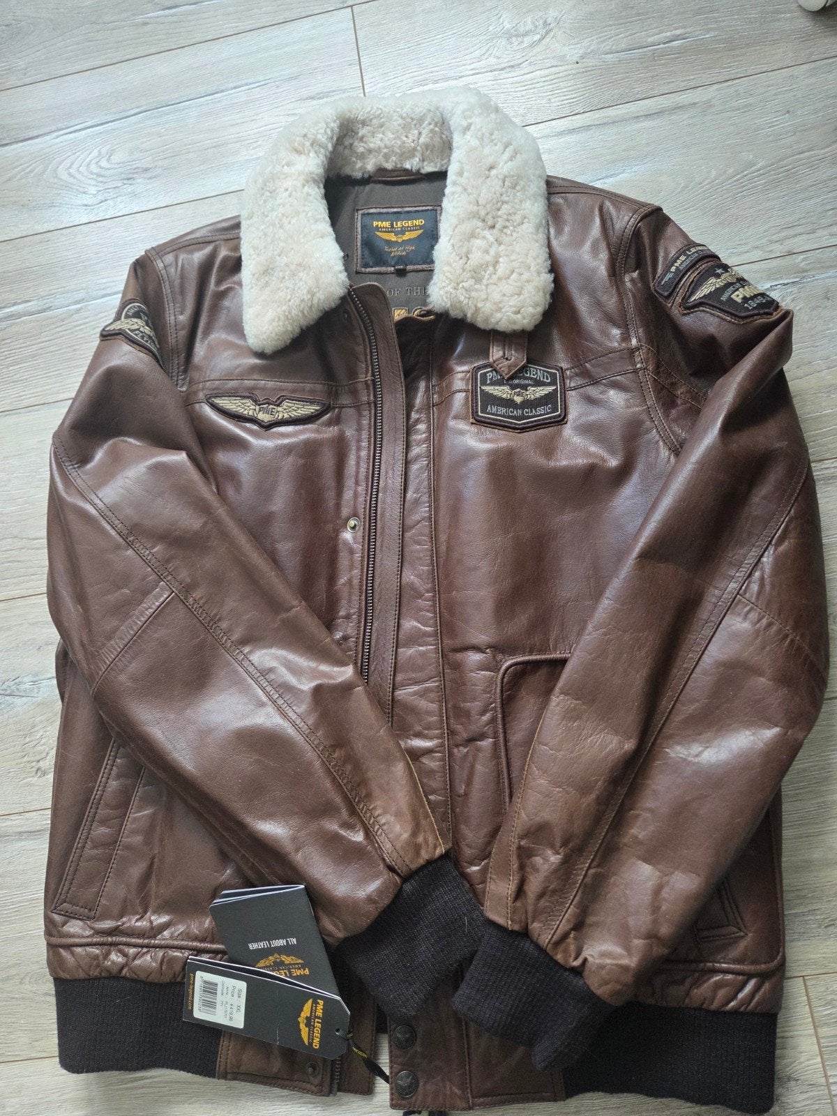PME Legend Hudson Bomber Leren Jas XXL - Nieuw en ongedragen, Kleding | Heren, Bruin, Nieuw, Overige maten, Ophalen of Verzenden