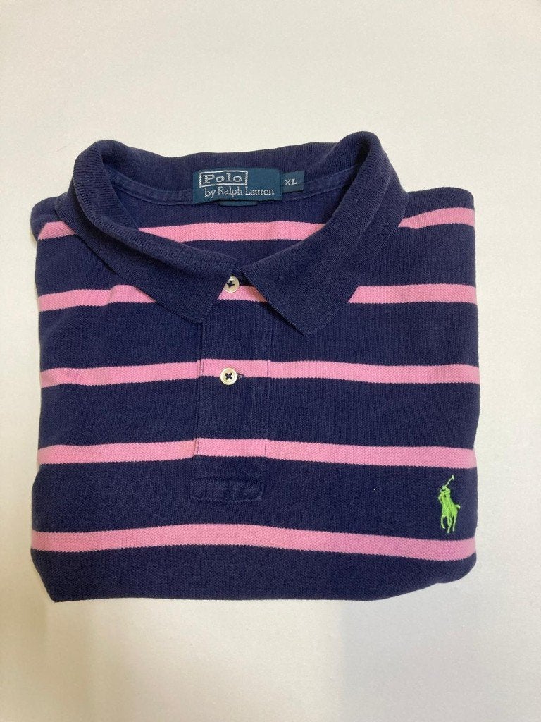 Y2K 2000S Ralph Lauren Polo – XL - Navy Purple – Green Pony, Kleding | Heren, Blauw, Ralph Lauren, Maat 56/58 (XL), Ophalen of Verzenden