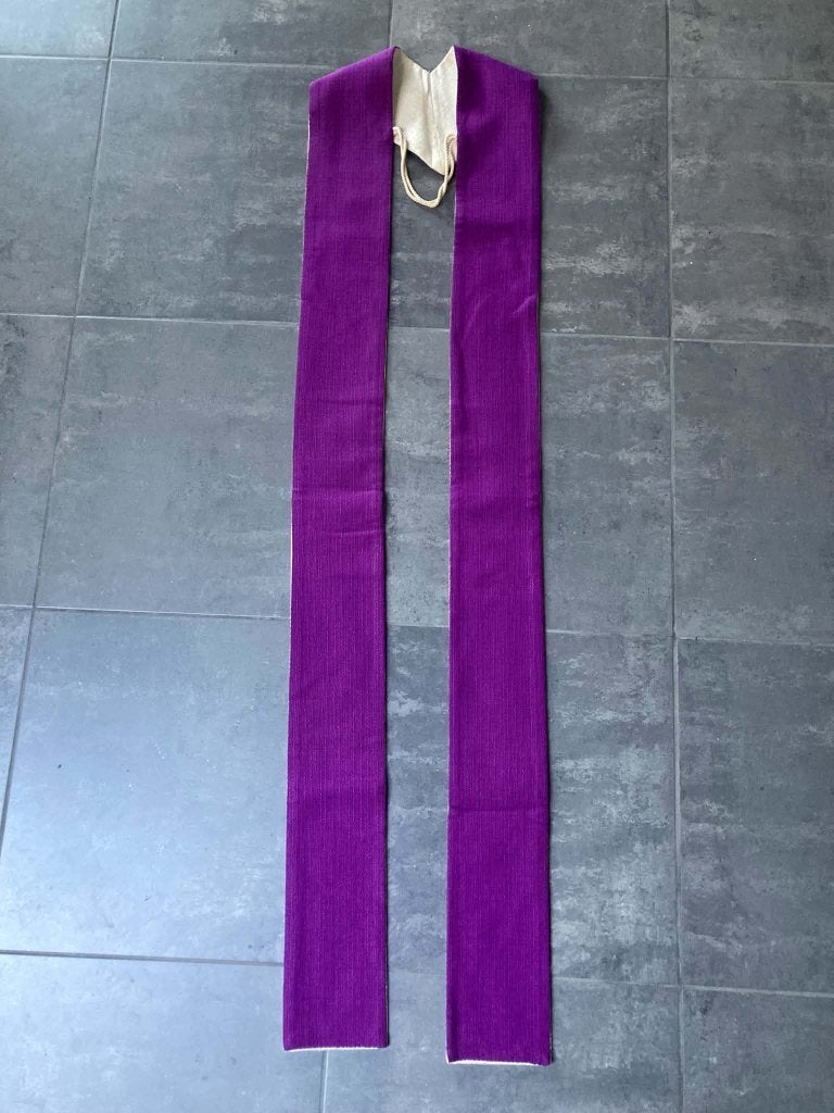 Dubbelzijdige stola priester paars / wit, Ophalen of Verzenden
