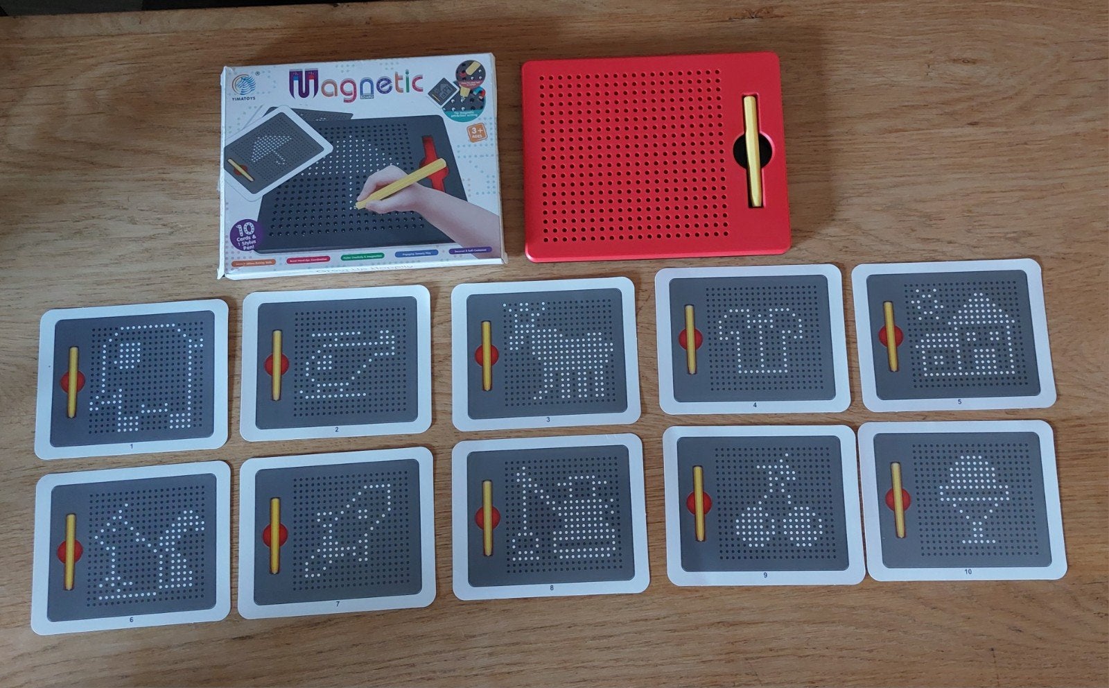 Magnetisch Tekenbord met 10 Voorbeeldkaarten, Ophalen, Zo goed als nieuw, Jongen of Meisje