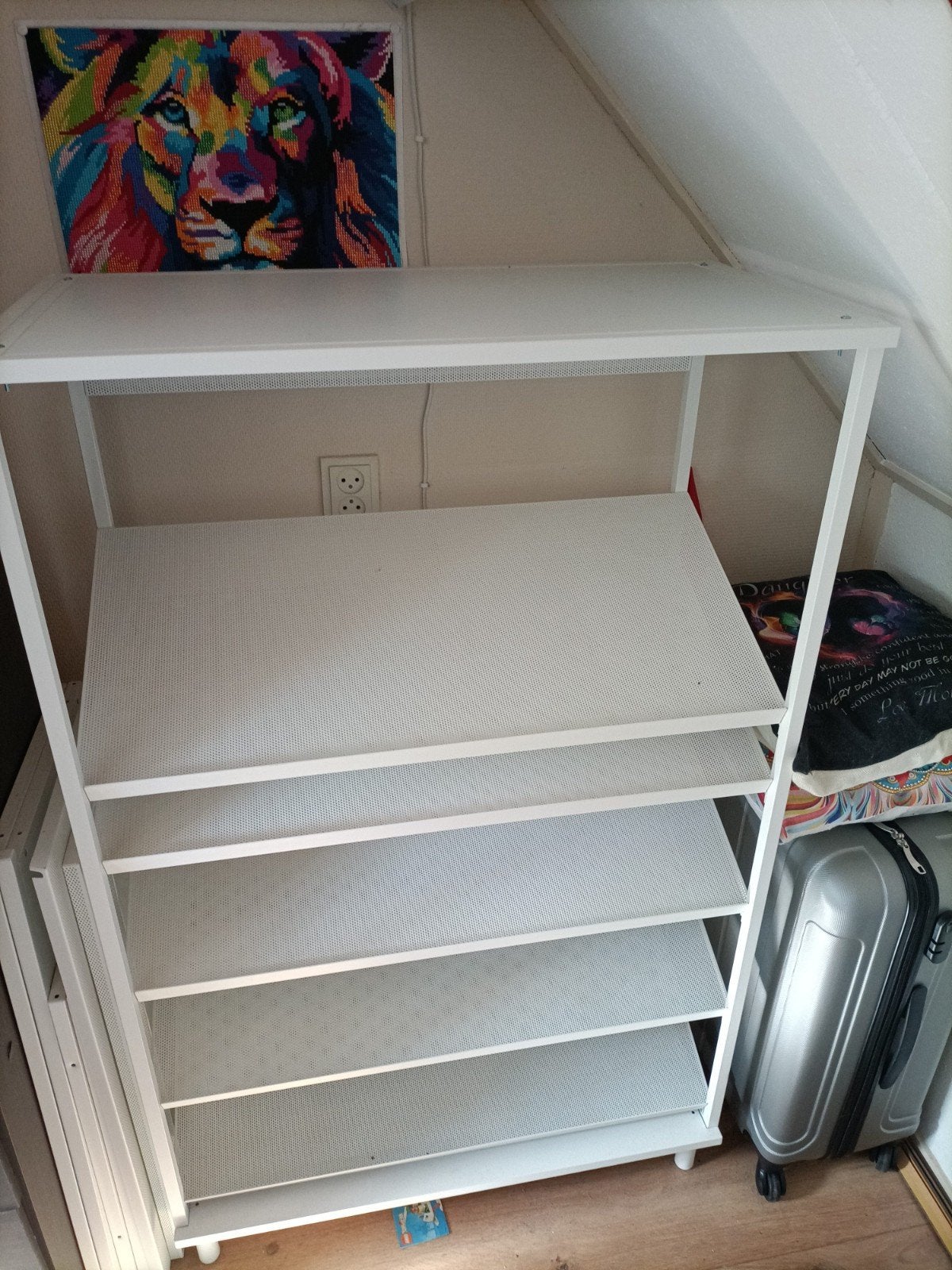 Witte schoenenkast met 5 planken, Huis en Inrichting, Kasten | Schoenenkasten, Ophalen, Gebruikt, Modern