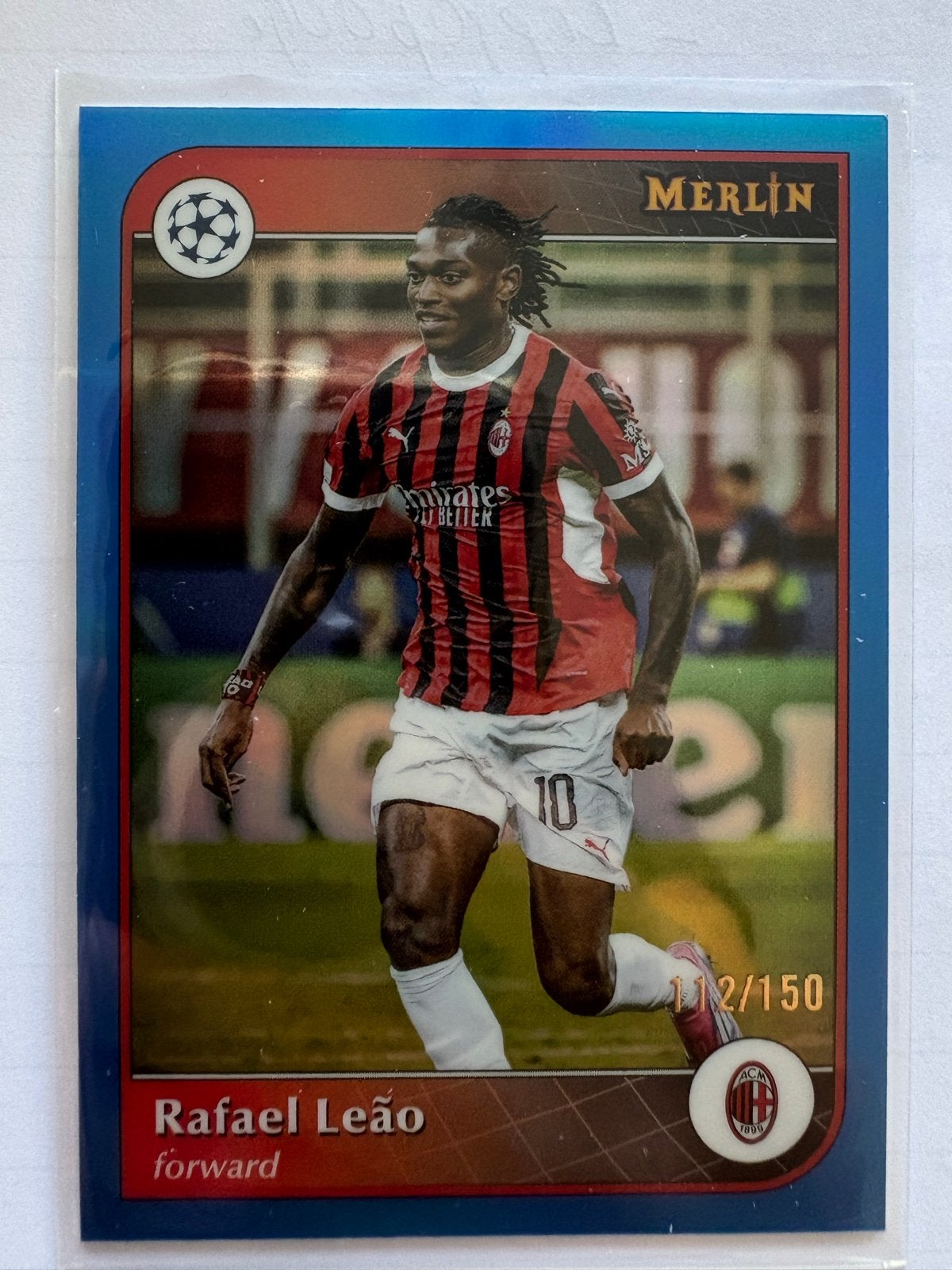 Rafael Leao Topps Merlin 112/150 Voetbal Spelerskaart, Verzenden, Zo goed als nieuw, Buitenlandse clubs, Spelerskaart