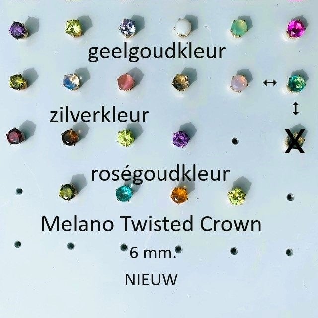 NIEUW: Melano Twisted zirkonia CROWN zettingen van 6 mm., IJzer of Staal, Nieuw, Ophalen of Verzenden, 17 tot 18