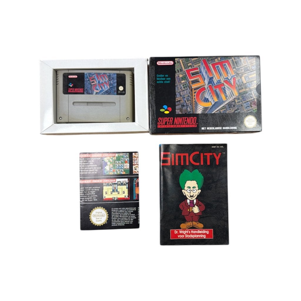 Sim City SNES Game Incl. Handleiding & Doos, Spelcomputers en Games, Games | Nintendo Super NES, Nintendo, Zo goed als nieuw, Support@nintendo.com