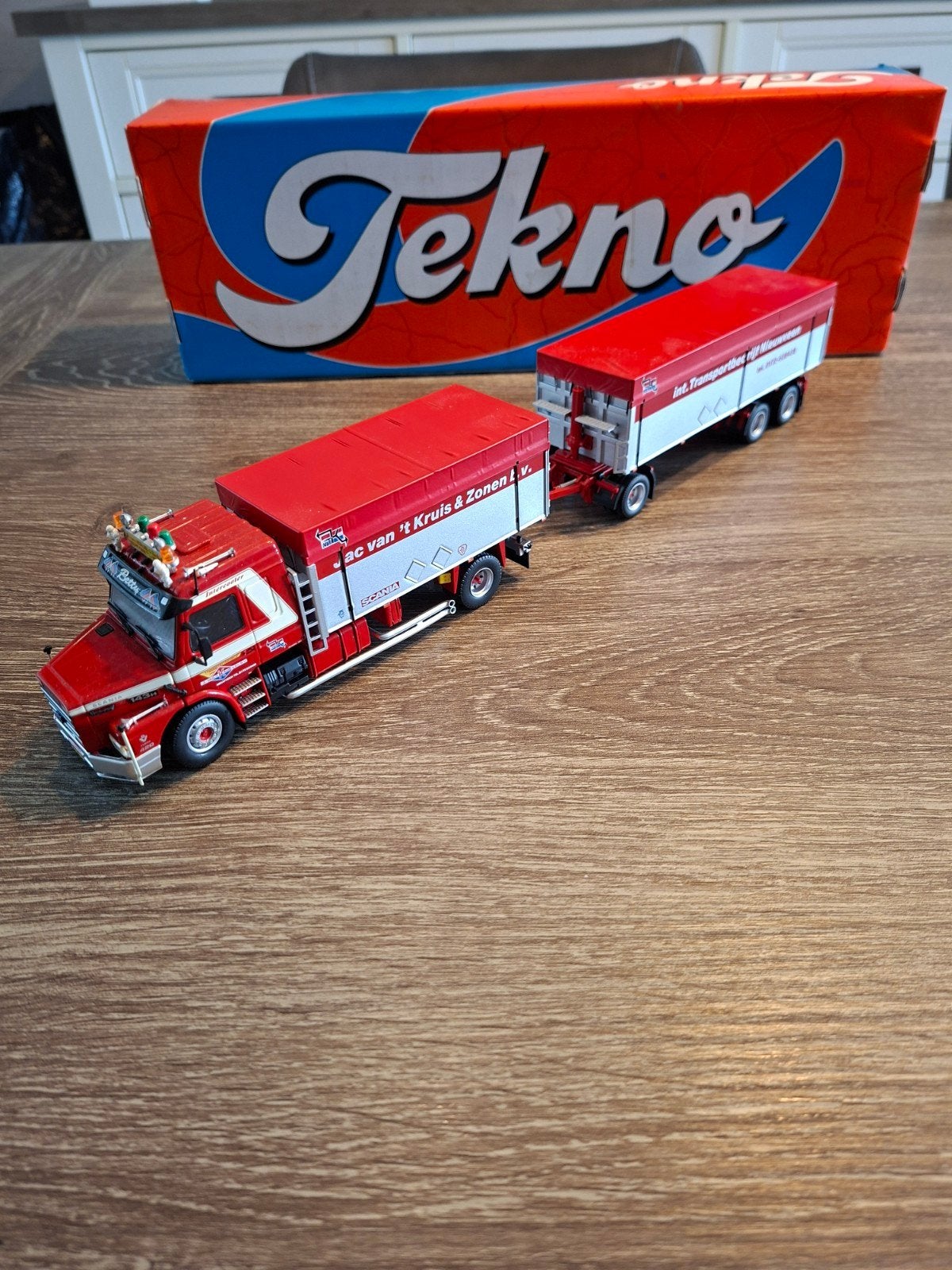 Tekno Scania torpedo combi JAC VAN 'T KRUIS, Hobby en Vrije tijd, Modelauto's | 1:50, Ophalen of Verzenden, Zo goed als nieuw