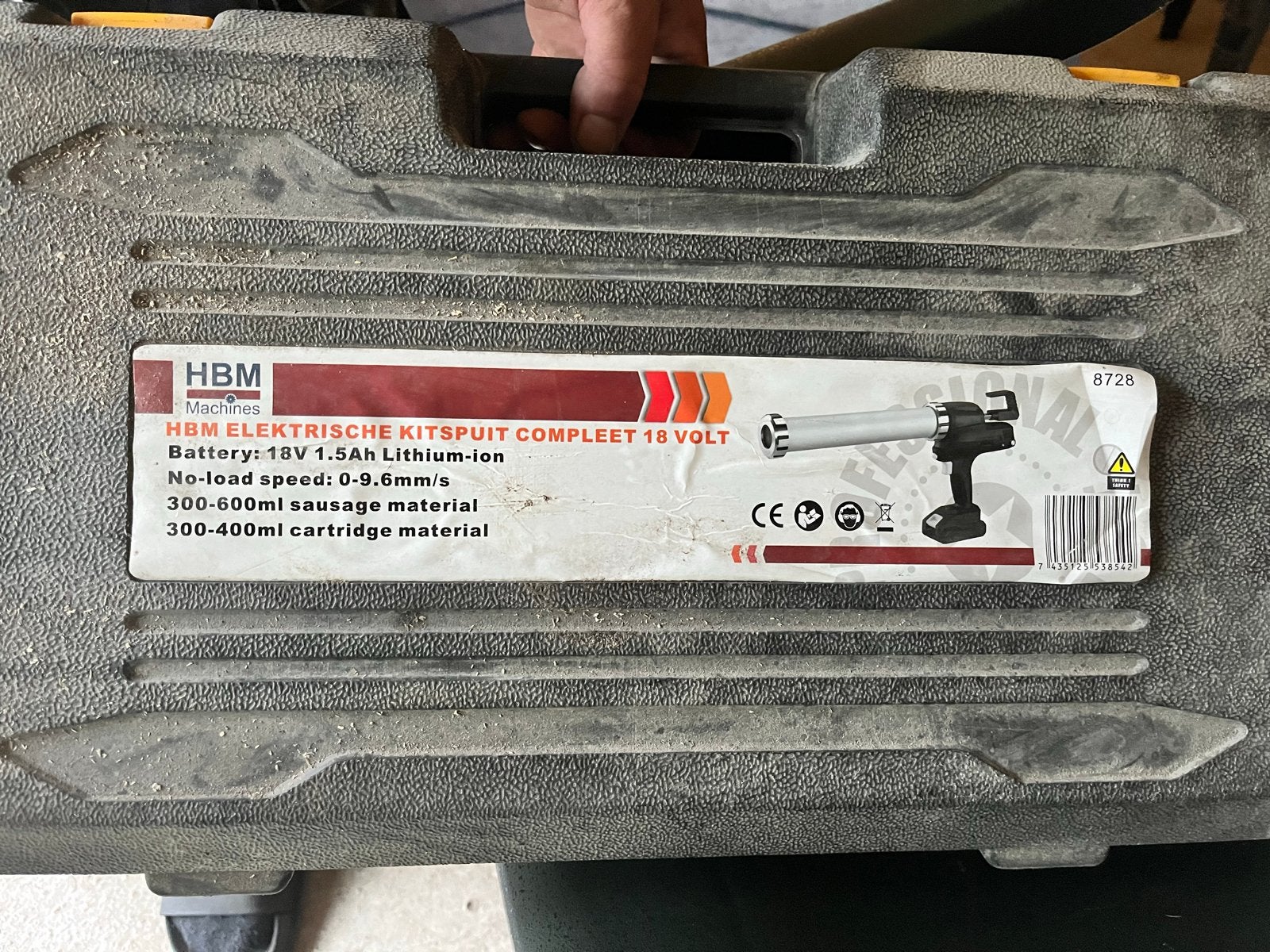 HBM Elektrische Kitspuit Compleet 18V - Zo goed als nieuw, Ophalen, Zo goed als nieuw, Kitspuit, Overige merken