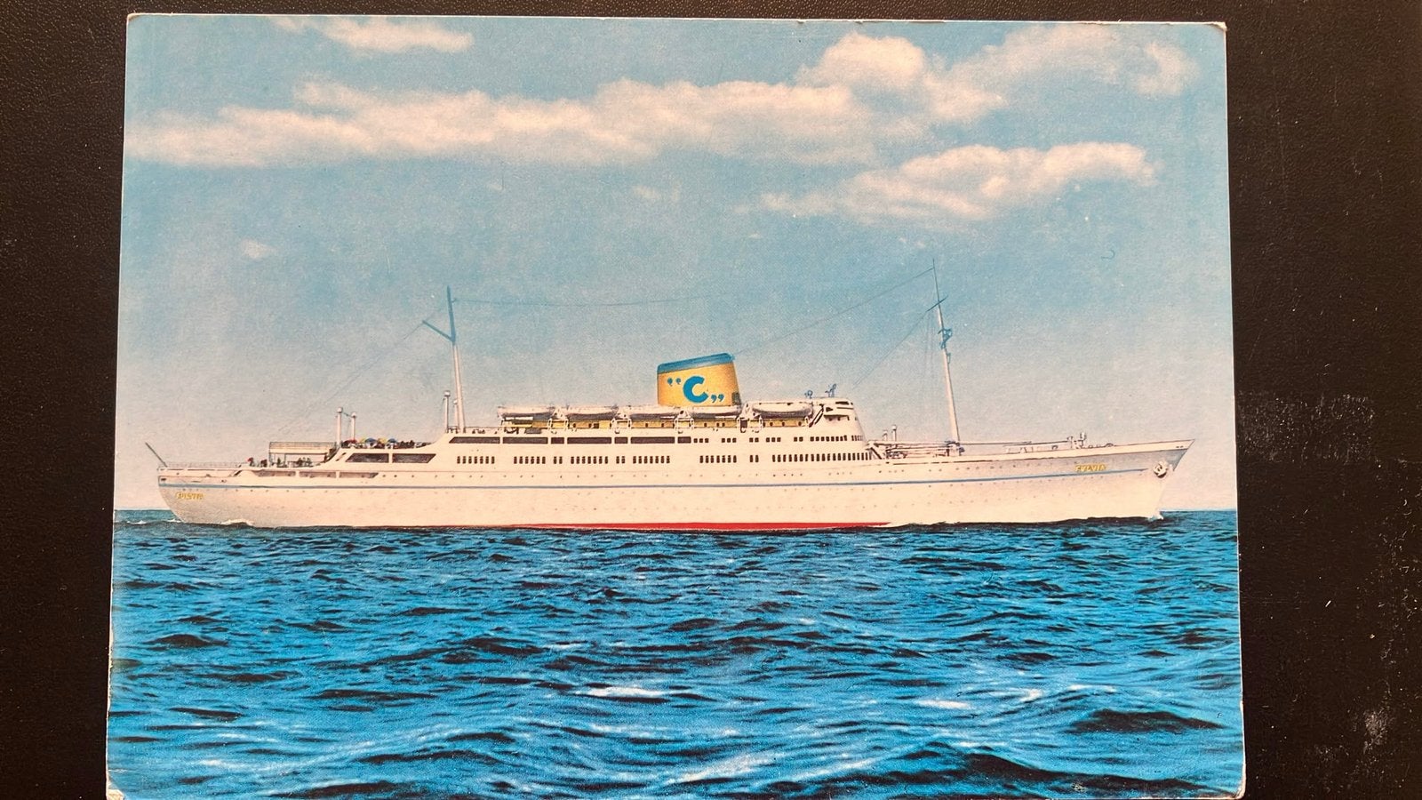 ex OSLOFJORD  1949 als FULVIA  van Costa  1969-1970, Ophalen of Verzenden, Zo goed als nieuw, Kaart, Foto of Prent