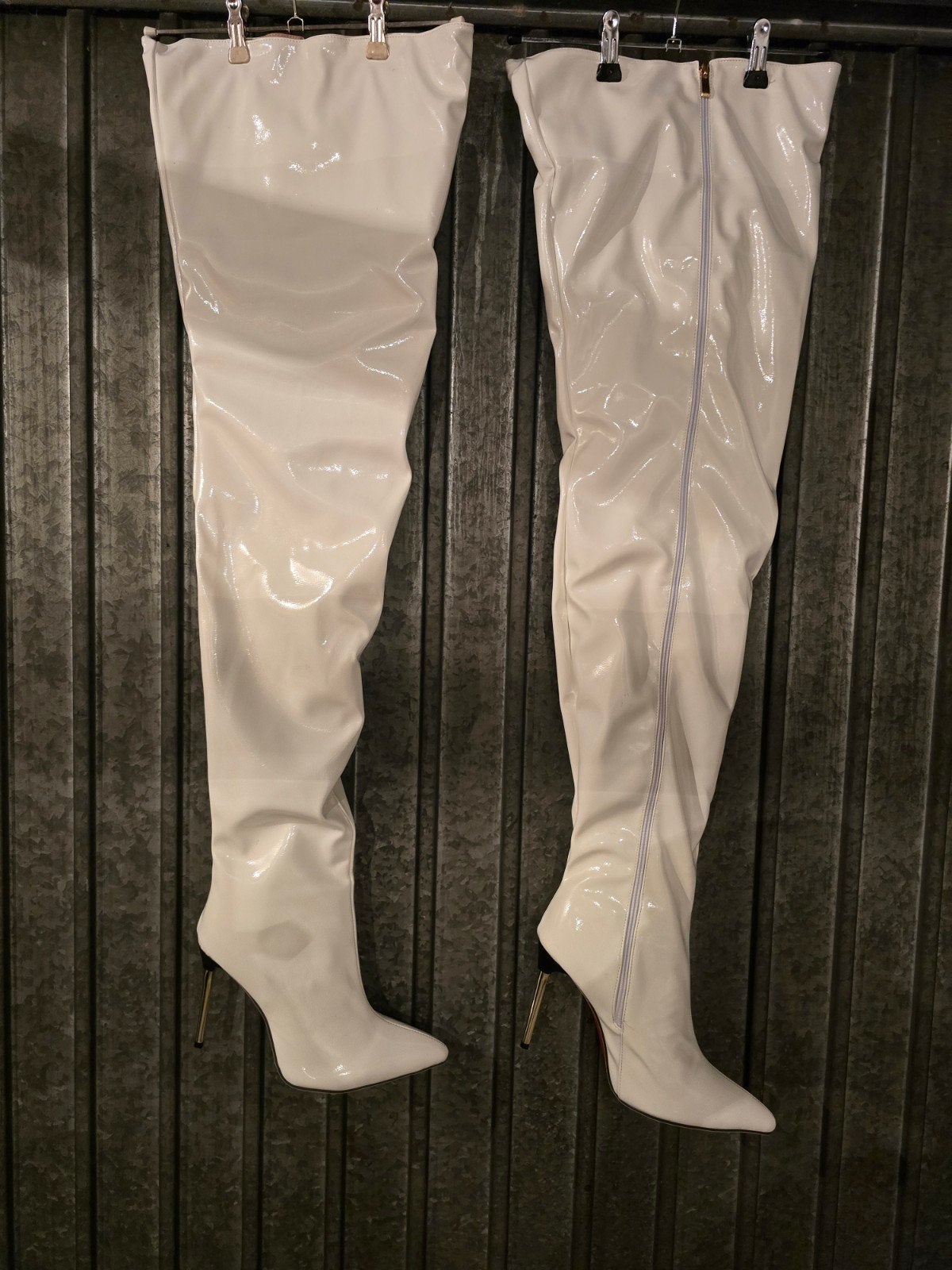 Witte Overknee Laarzen Maat 45 -  Nieuw, Hoge laarzen, Verzenden, Wit, Nieuw