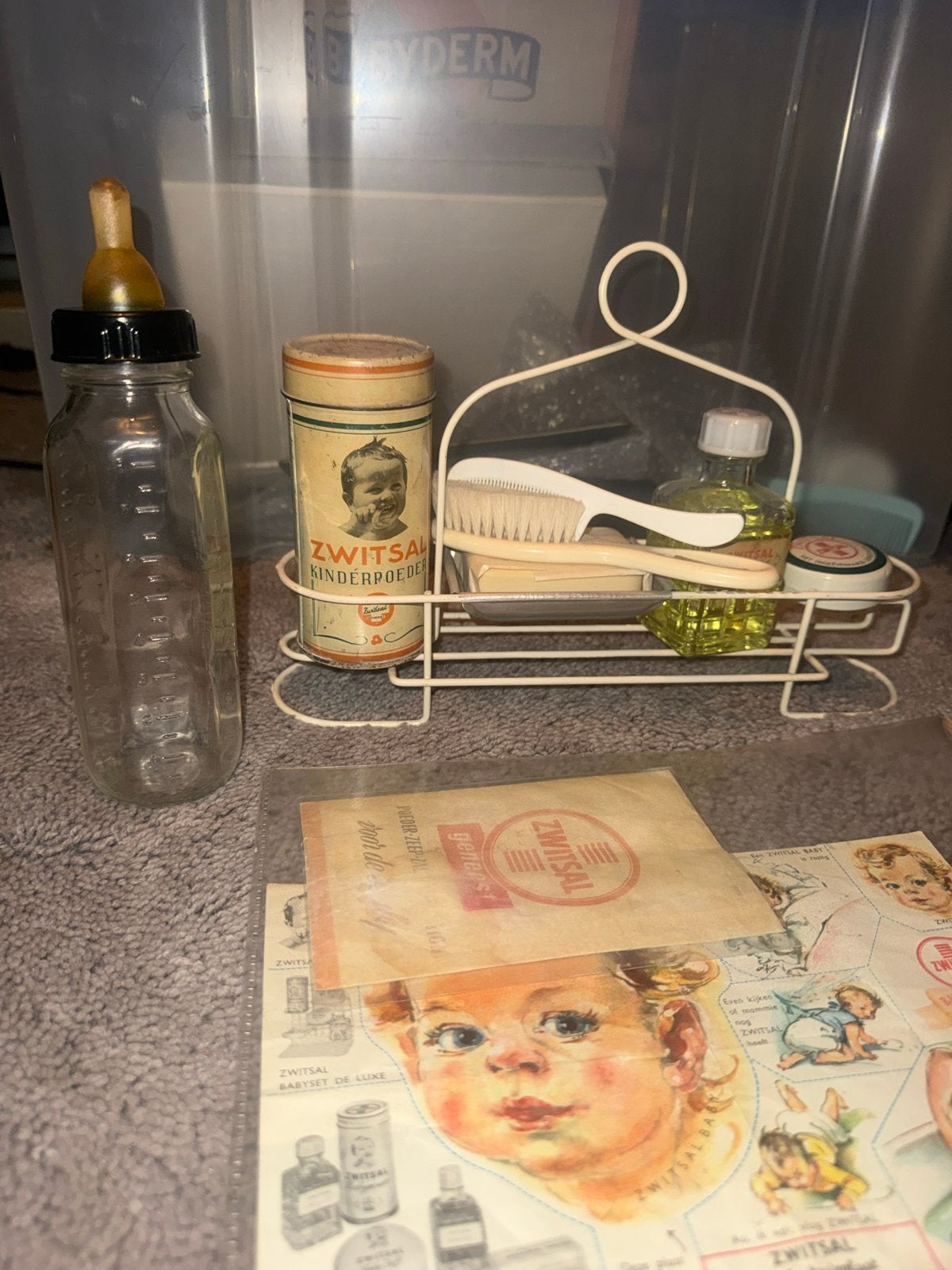 Vintage Zwitsal Babyverzorgingsset met Fles en Poeder, Verzenden, Gebruikt