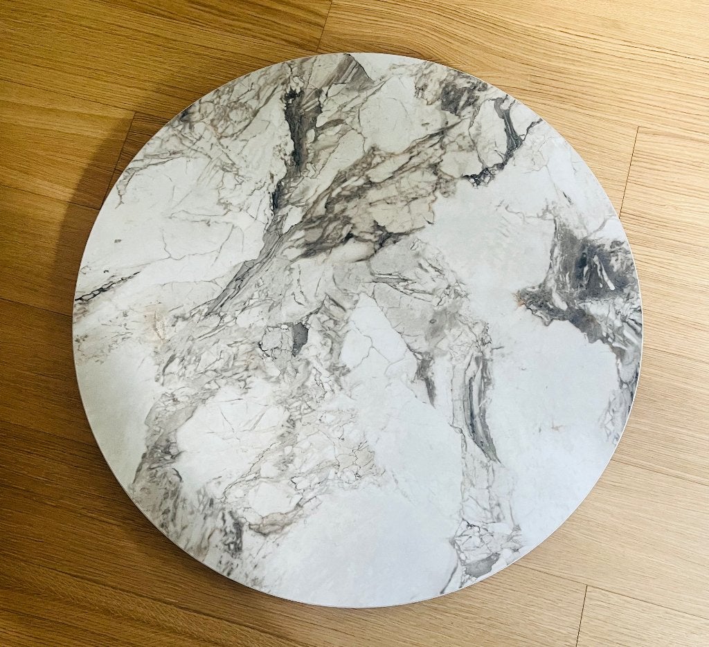 Rond marmer look tafelblad, Huis en Inrichting, Ophalen, Marmer, 50 tot 100 cm, Rond