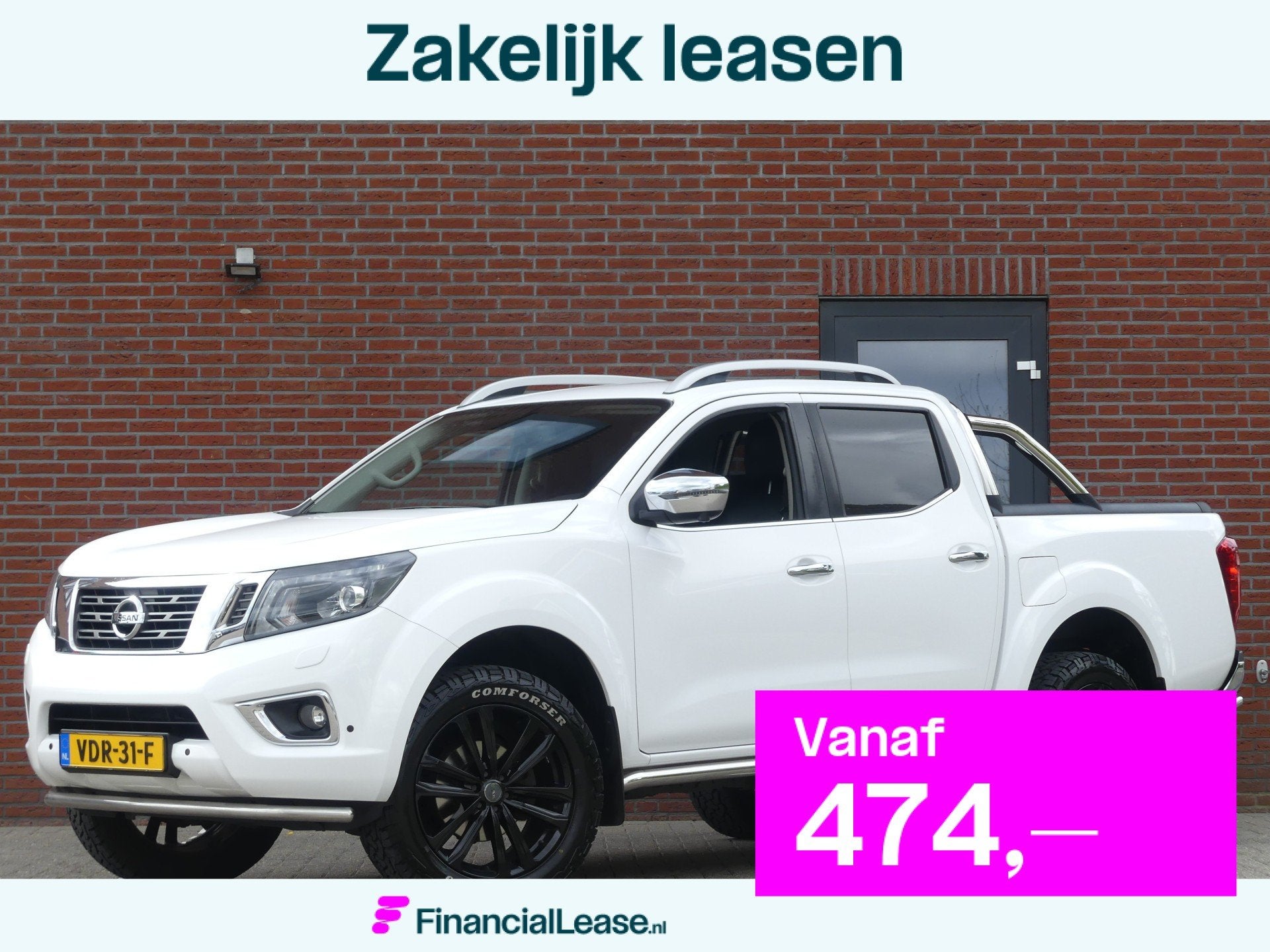 Nissan Navara 2.3 dCi Tekna 190PK 4WD 3500KG Trekgewicht Cam, Automaat, Automatische klimaatregeling, Gebruikt, Wit