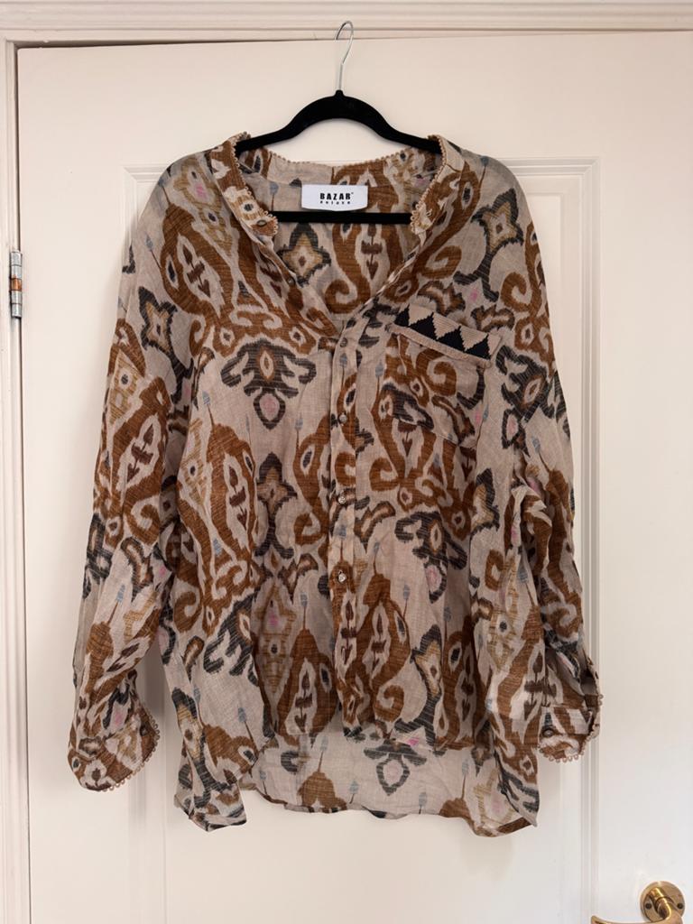 BAZAR DELUXE Blouse met print - Maat 44 (italiaans), Kleding | Dames, Blouses en Tunieken, Ophalen of Verzenden, Zo goed als nieuw