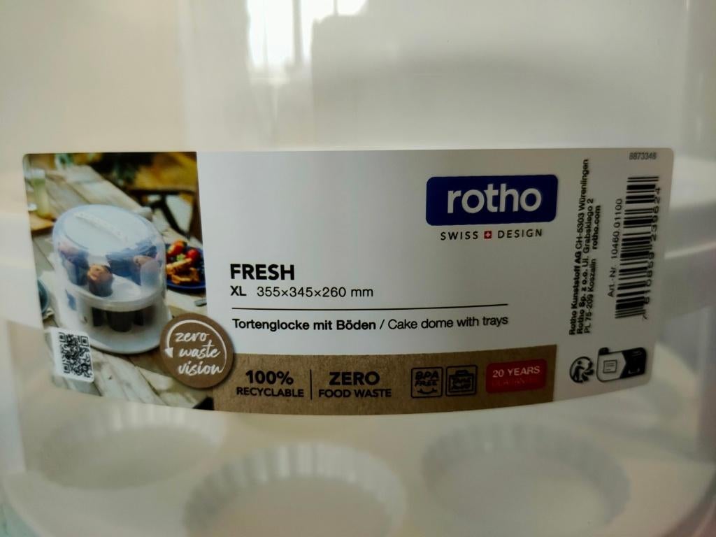 Rotho Fresh cupcake bewaar-serveer doos, taartstolp, Serveervorm, Fresh, Ophalen of Verzenden, Cupcake