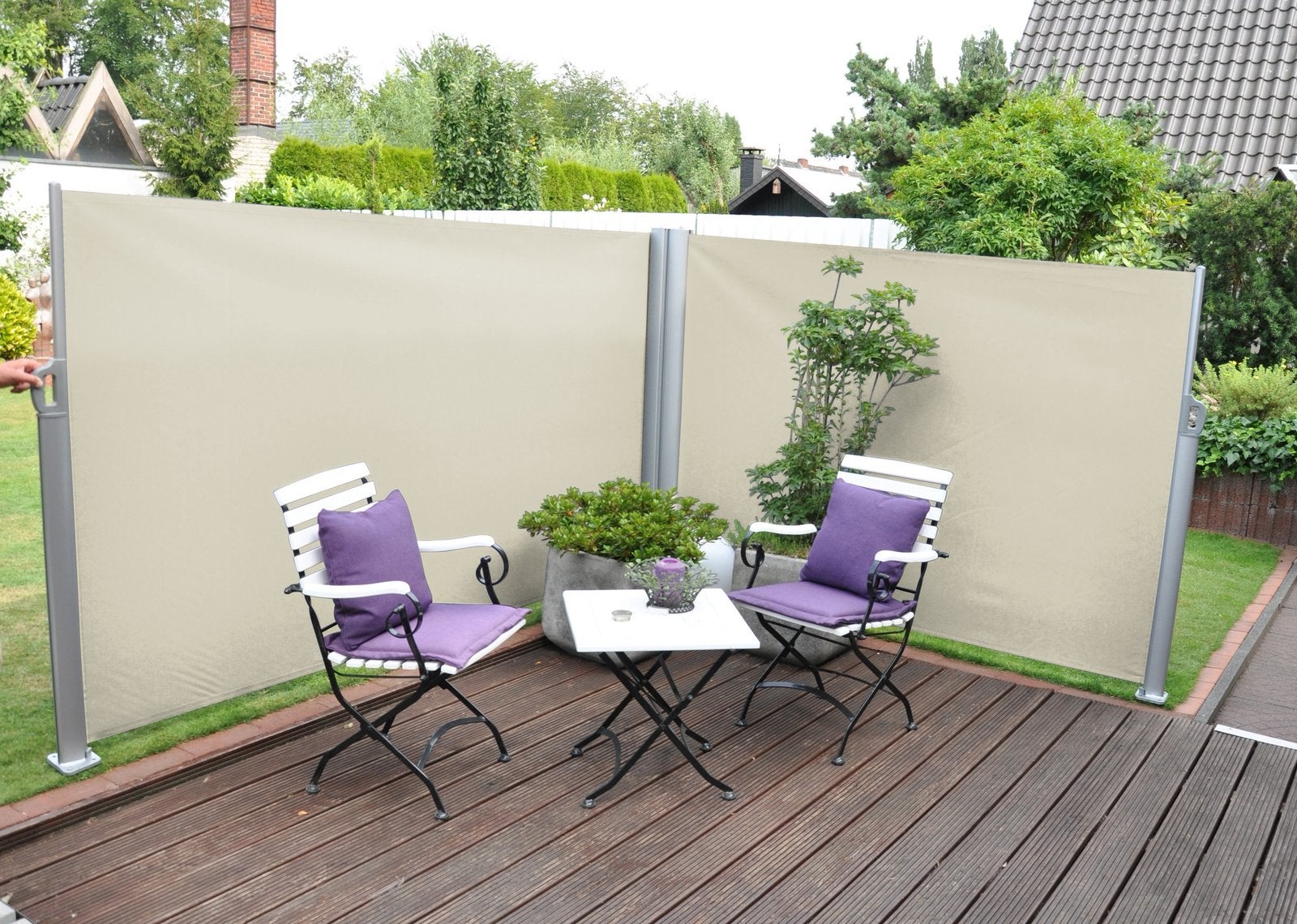 Nieuw dubbel Leco-Windscherm, uitrekbaar 3 tot 6 meter, Ophalen, Overige materialen, Nieuw, 200 cm of meer