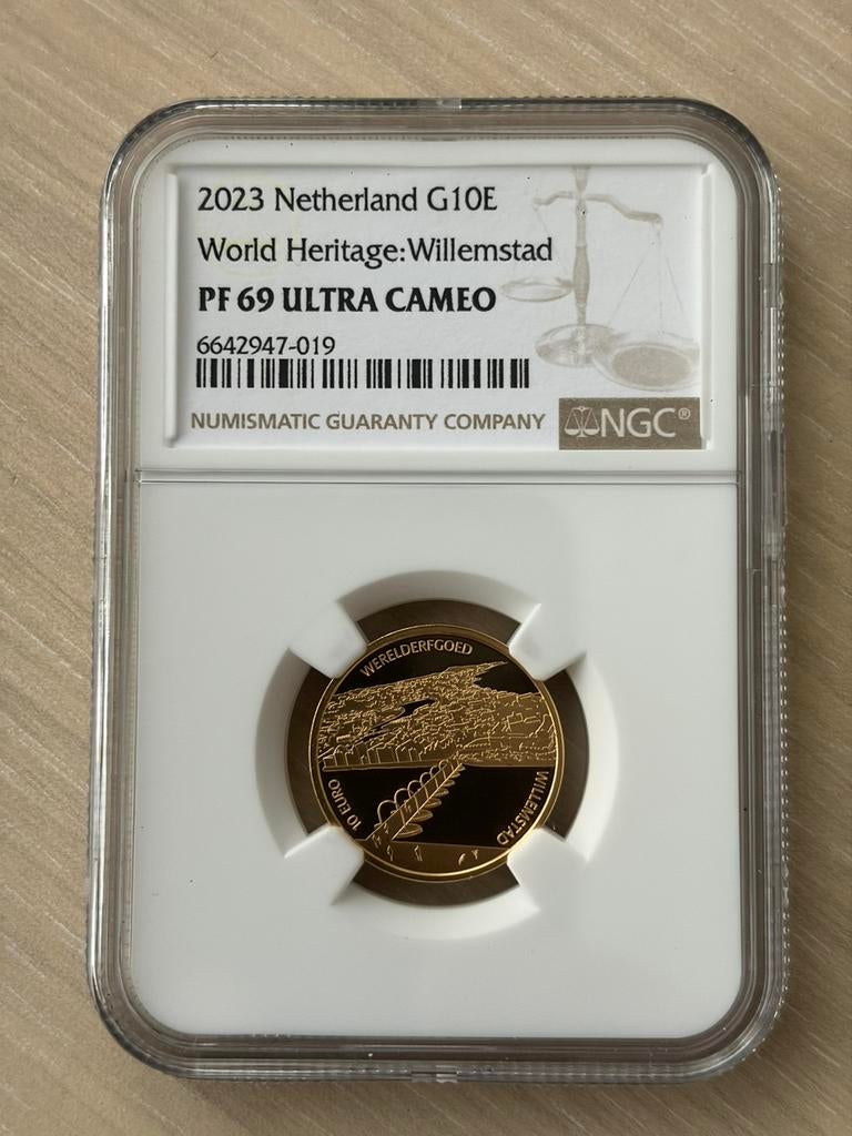 Gouden tientje 2023 NGC Willemstad, Ophalen of Verzenden, Koningin Wilhelmina, 10 gulden, Goud