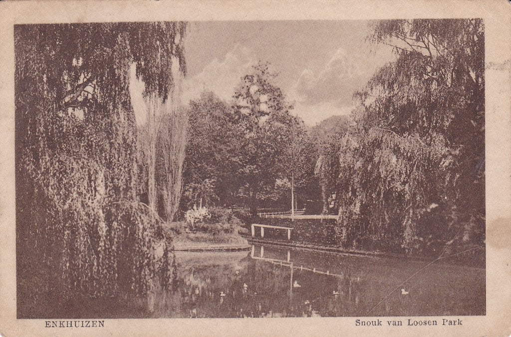 Enkhuizen.  Snouk van Loosen Park, Verzenden, Voor 1920, Gelopen, Noord-Holland