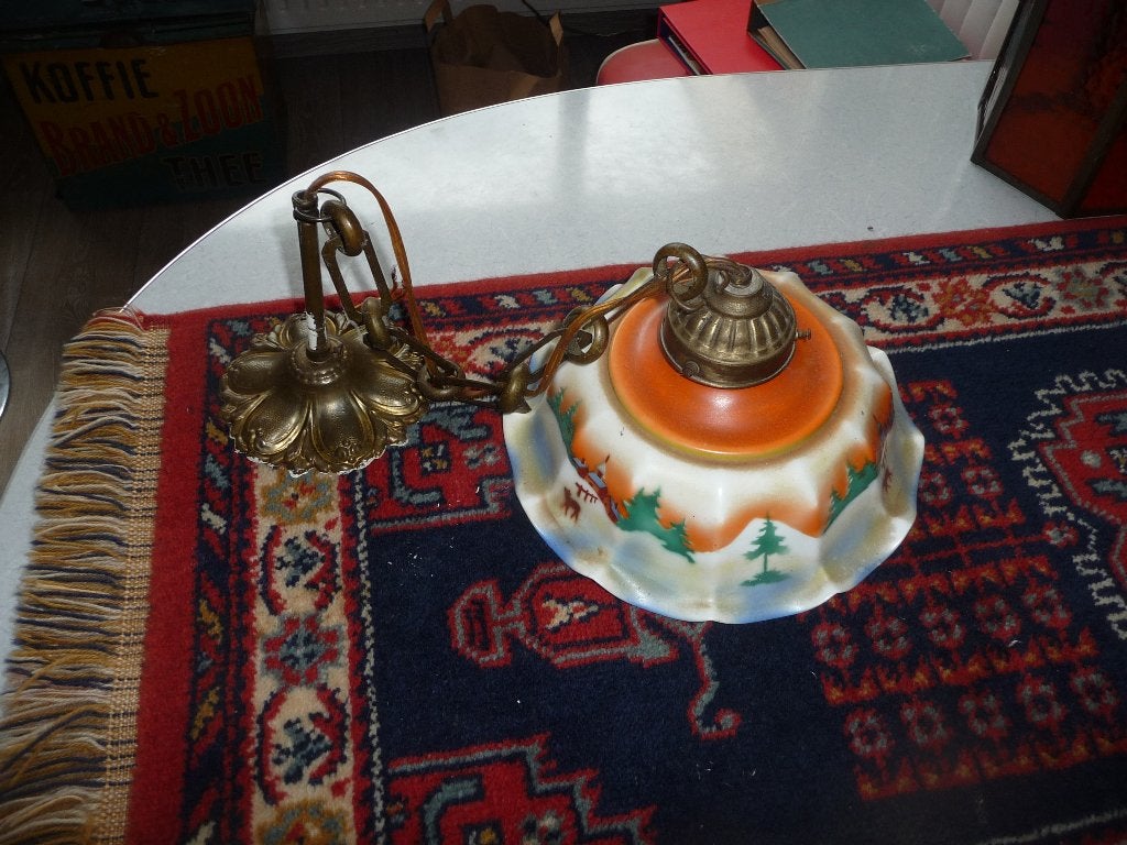 oude hang lamp antiek, Ophalen of Verzenden