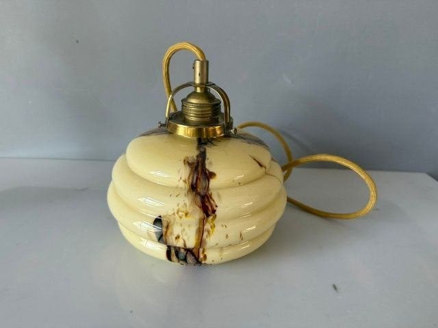 Boeren plafondlampje, Gebruikt, 18 cm, Meerkleurig, Glas