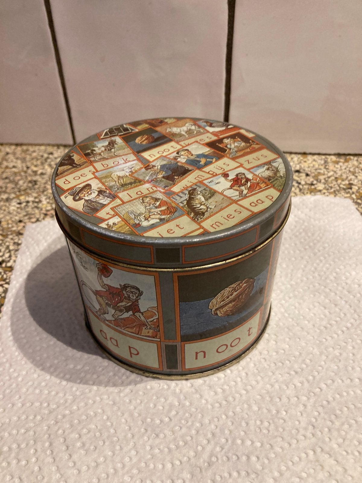 Blik aap noot Mies, Ophalen of Verzenden, Zo goed als nieuw, Overige
