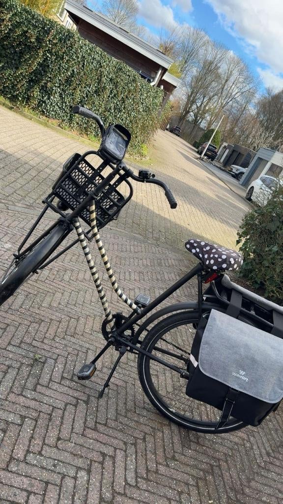 Transportfiets met mand, zijtassen en telefoonhouder, Fietsen en Brommers, Fietsen | Dames | Damesfietsen, 53 tot 56 cm, Ophalen of Verzenden
