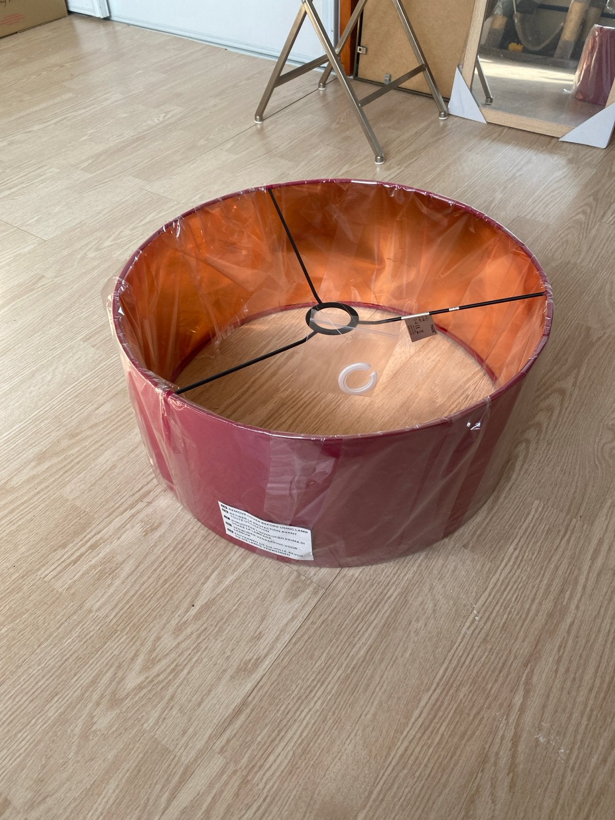 Nieuwe bordeauxrode lampenkap, rond, Huis en Inrichting, Lampen | Lampenkappen, Ophalen, Overige typen, Rond, Nieuw
