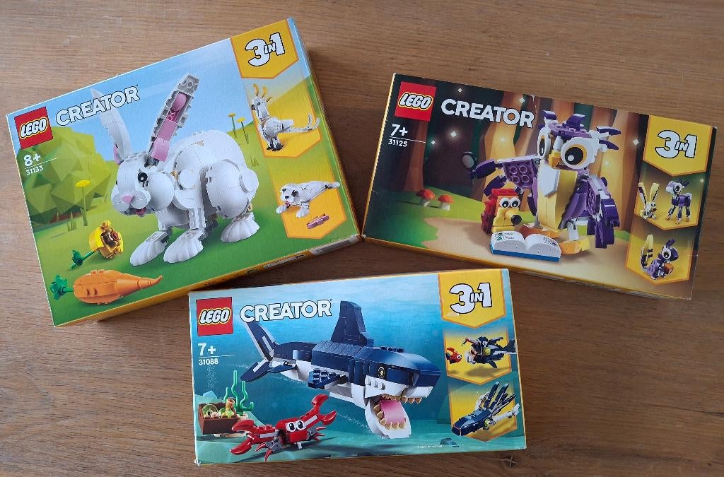 3 3in1 Lego Creator sets 31088, 31125, 31133, Gebruikt, Lego, Ophalen of Verzenden, Compleet