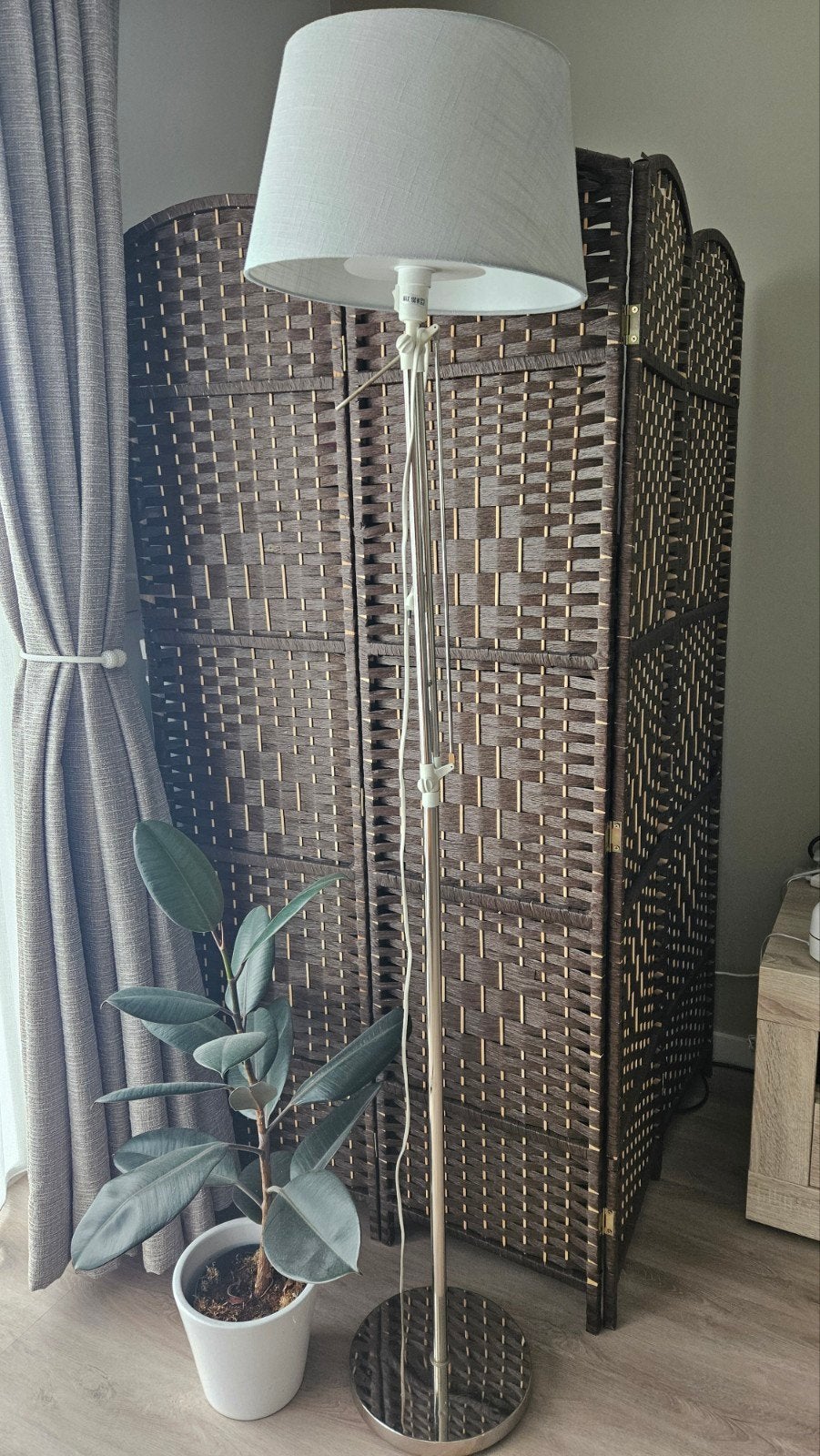 Ikea Samtid staandelamp / vloerlamp met grijze kap, Ophalen, Modern, Klassiek, Metaal, E27 (groot)