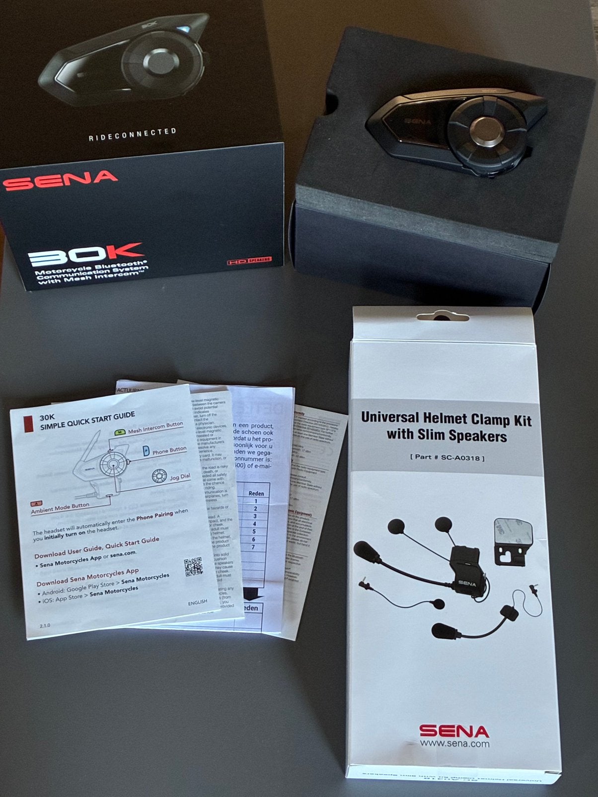 Sena 30K motor communicatie systeem met mesh en Bluetooth, Ophalen of Verzenden, Zo goed als nieuw