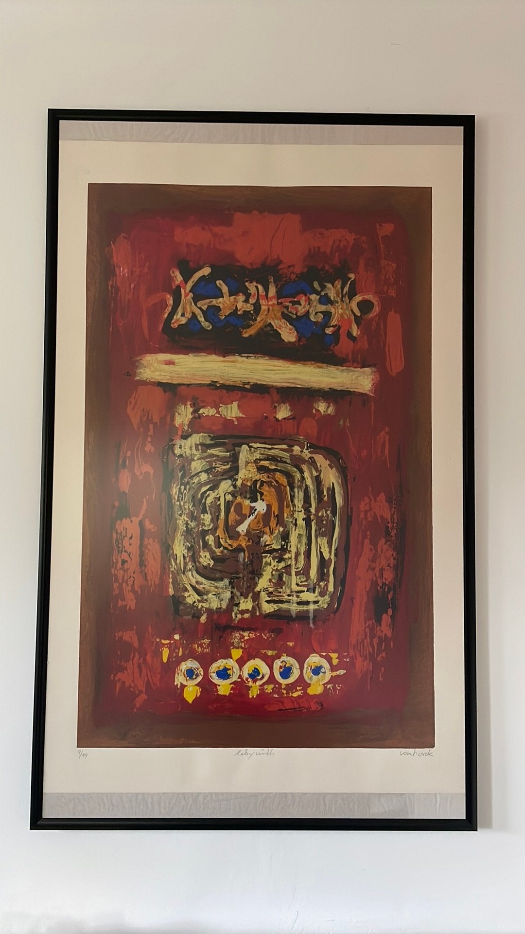 Schilderij “hans van horek”, Antiek en Kunst, Genummerd, Lithografie, Abstract, Ophalen