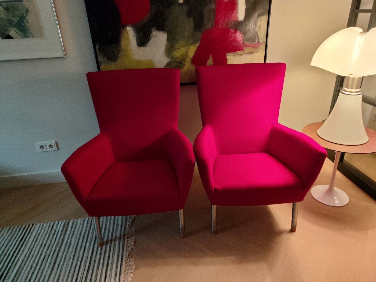 2 x Label Foxx van Gerard vd Berg met poef., 75 tot 100 cm, Ophalen of Verzenden, Zo goed als nieuw, Metaal