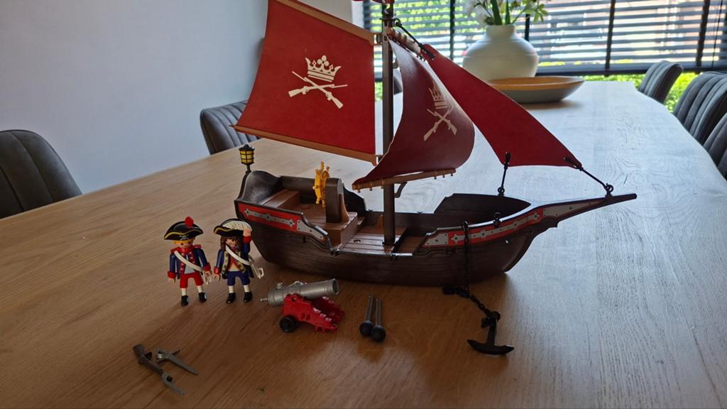 Playmobil Piratenschip met 2 piraten en kanon, Ophalen of Verzenden, Gebruikt, Jongen of Meisje