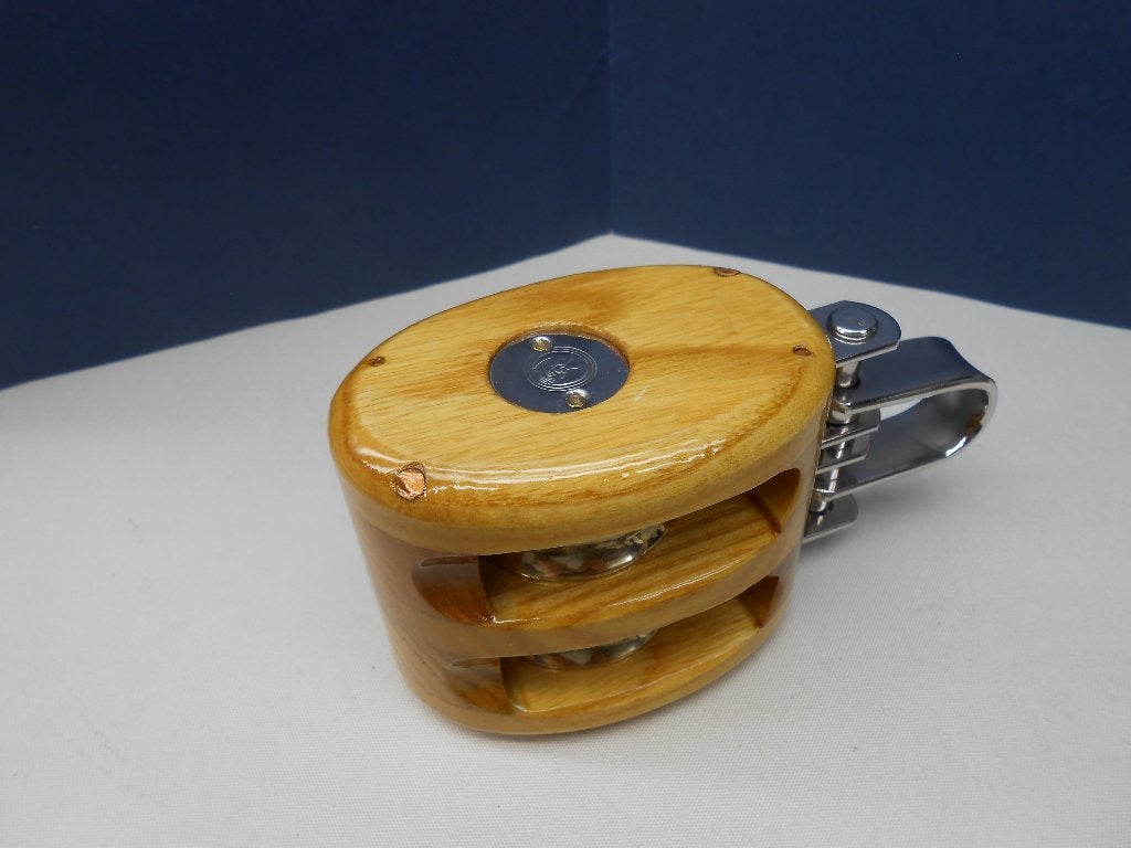 Houten Blokken / Katrollen,  dubbelschijfs voor 12 - 14 mm, Ophalen of Verzenden, Nieuw, Lijn of Blok