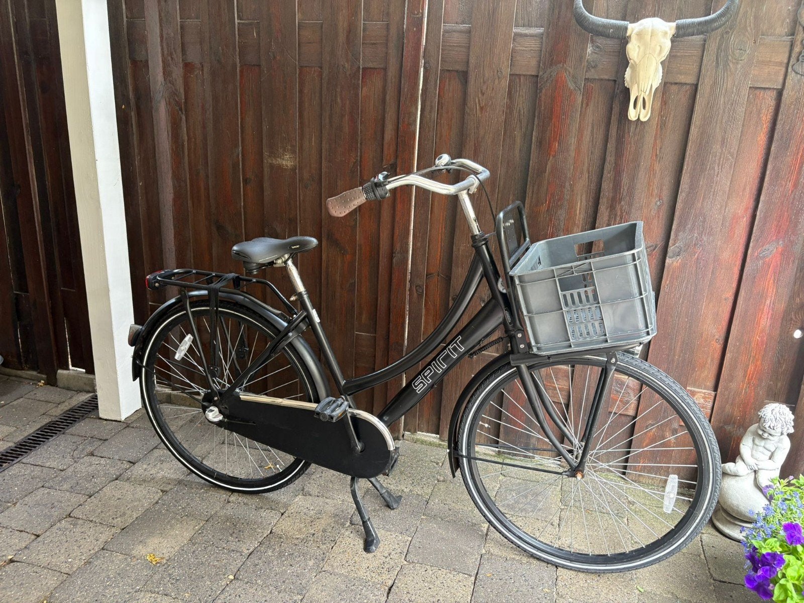 Spirit Transportfiets Zwart met Nexus Versnellingen, Terugtraprem, Gebruikt, Versnellingen, 50 tot 53 cm