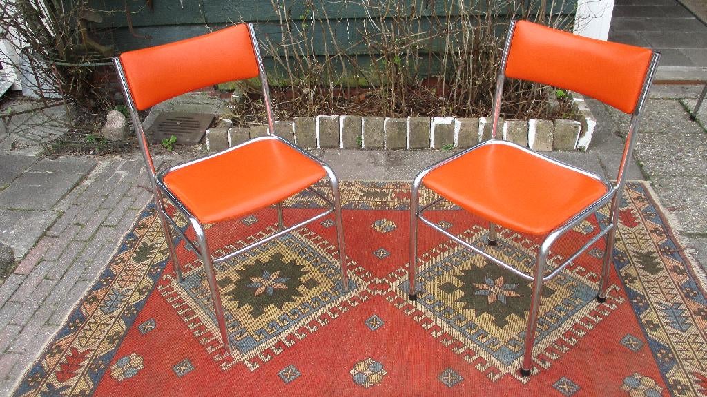retro stoel - vintage -oranjestoel, Huis en Inrichting, Ophalen, Gebruikt
