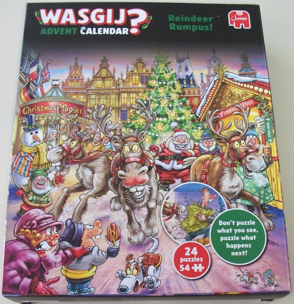 Puzzel *** RENDIER RAVAGE! *** Wasgij Adventskalender 2025, Ophalen of Verzenden, Minder dan 500 stukjes, Zo goed als nieuw, Legpuzzel