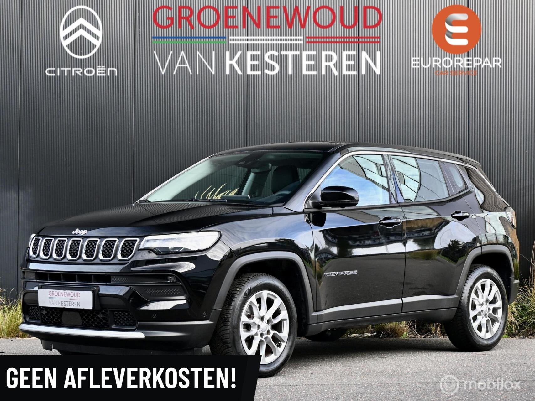 Jeep Compass 1.5T e-Hybrid Altitude I 1450kg trekgewicht I, Auto's, 12 maanden, Gebruikt, 4 cilinders, Zwart