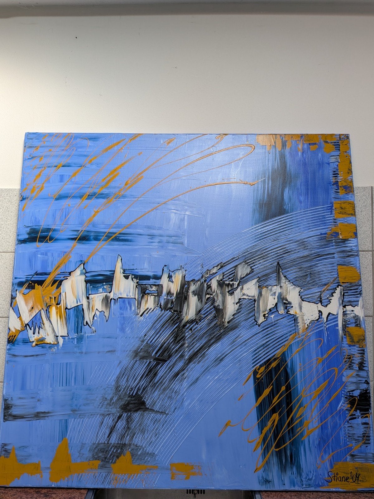 Abstract Schilderij "Losing Connection" door Stiane (2004), Ophalen