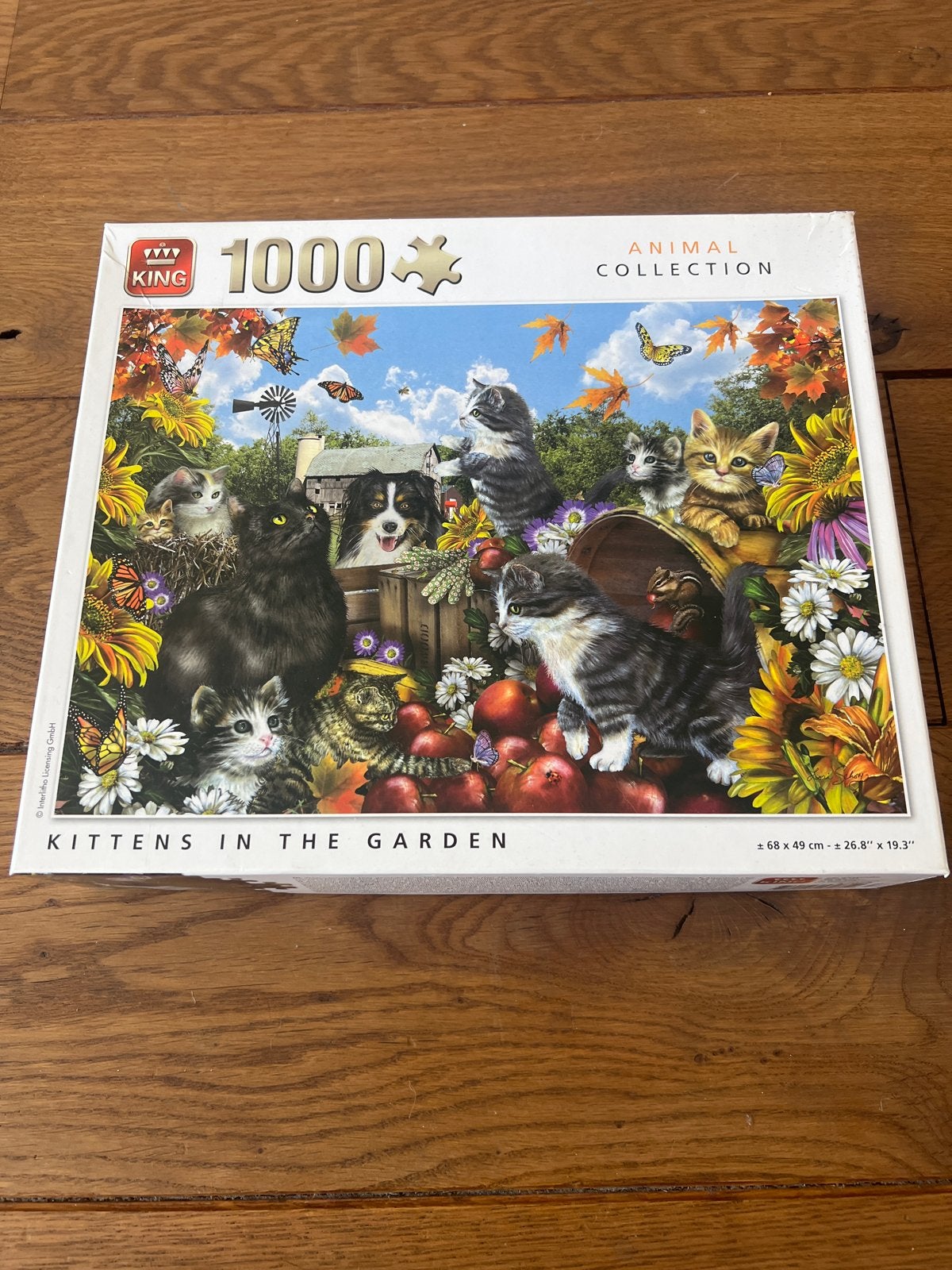 Complete puzzel 1000 stukjes - Kittens in the Garden, Ophalen of Verzenden, 500 t/m 1500 stukjes, Gebruikt, Legpuzzel