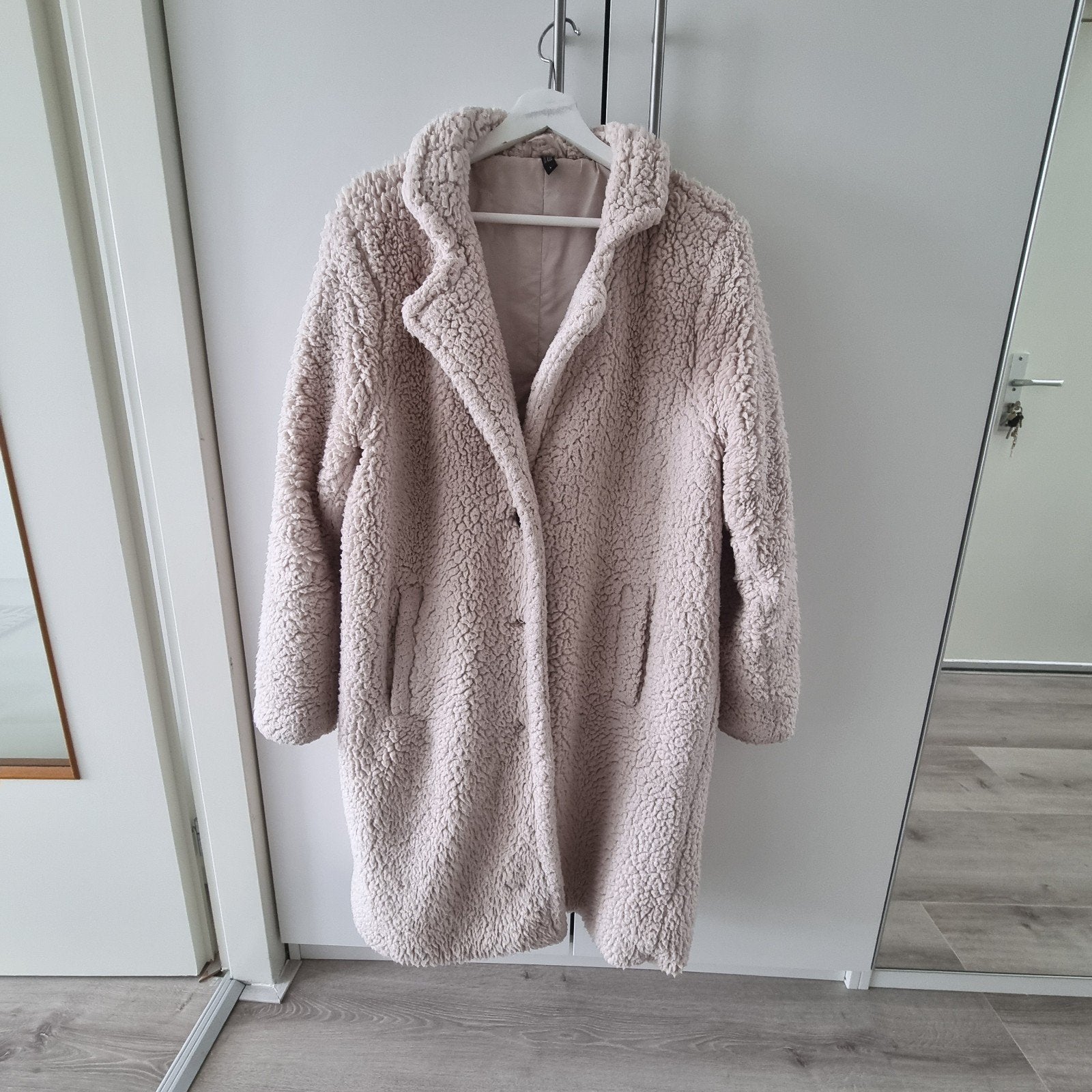 Wibra Teddy Jas / Mantel – Maat L, Kleding | Dames, Beige, Maat 42/44 (L), Ophalen of Verzenden, Zo goed als nieuw