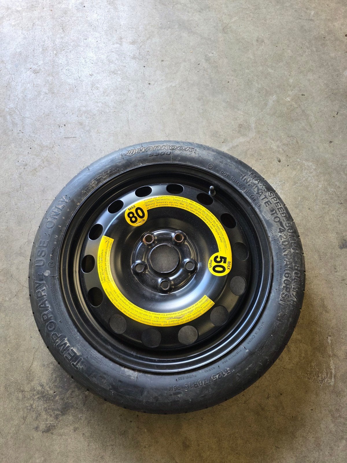Thuiskomer reservewiel noodwiel 5x112 T125/70/16, Ophalen of Verzenden, Nieuw