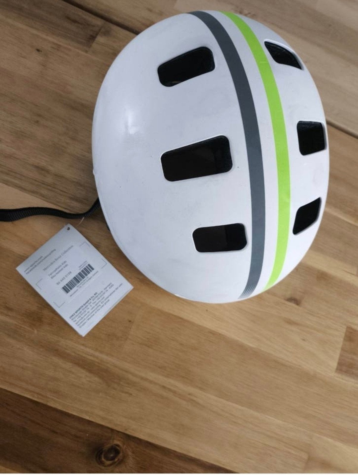 Mercedes-Benz Fietshelm Wit met Groene en Grijze Streep, Mercedes-Benz, Nieuw, Overige maten, Ophalen of Verzenden
