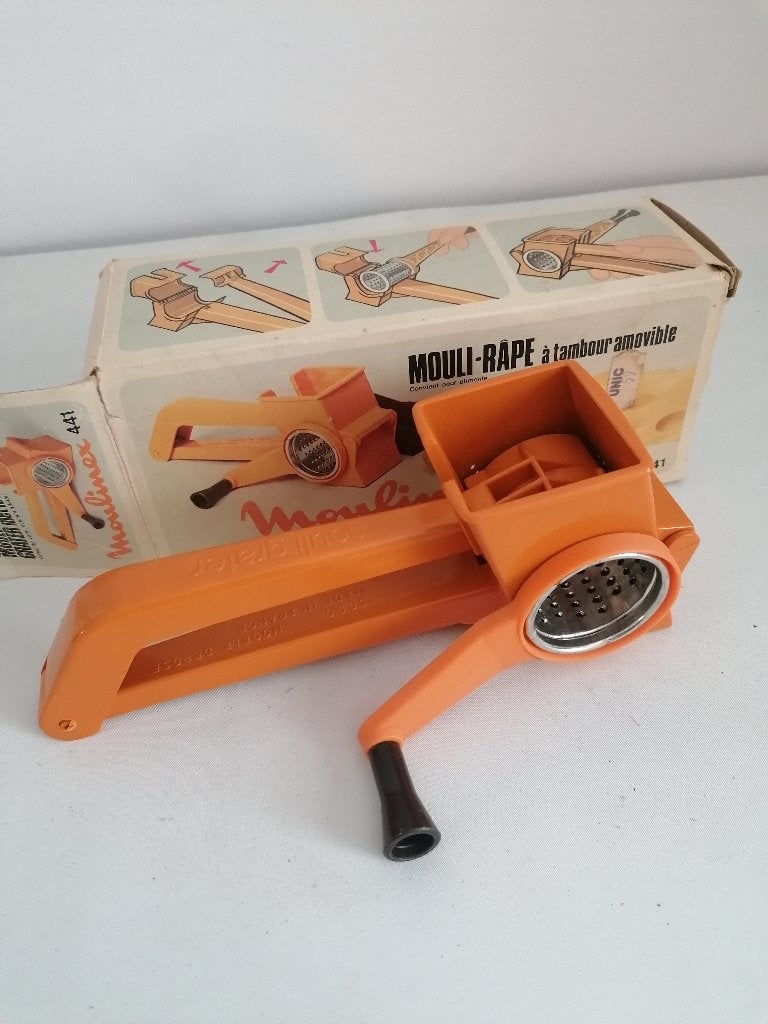 Vintage Moulinex Mouli-Râpe Kruidenmolen/Rasp, Huis en Inrichting, Kunststof, Ophalen of Verzenden, Overige merken, Oranje