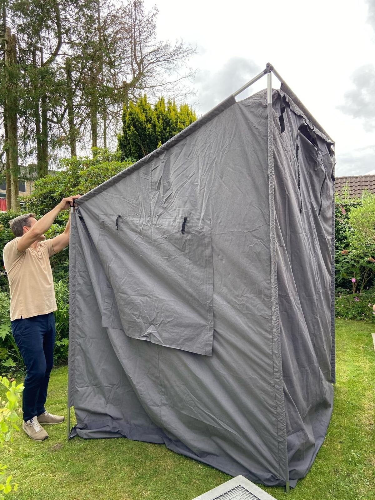 Aanbouwtent voor daktent - met deur, ramen en horgaas, Ophalen, Gebruikt